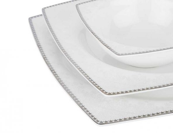 Tantitoni Bone Chına Damask 86 Parça Kare Yemek Takımı - 2