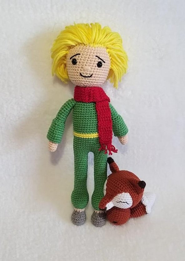 Küçük Prens ve Tilki Amigurumi Organik Oyuncak