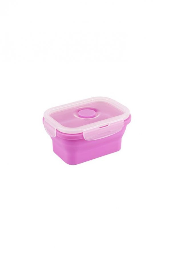 Tantitoni Katlanabilir Pembe Renkli Silikon Beslenme Kabı 13x10 cm