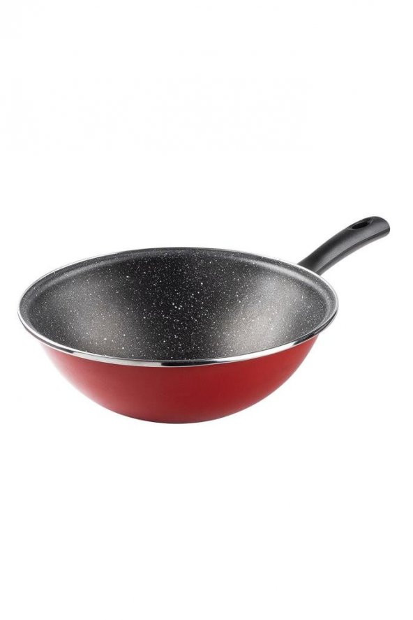 Tradıtıon Kırmızı Emaye Wok Tava 28cm