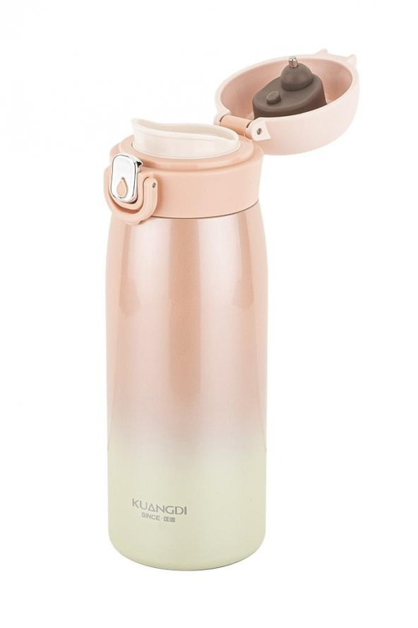 Okadı Pembe Paslanmaz Çelik Isı Göstergeli Termos 400ml - Resim 2