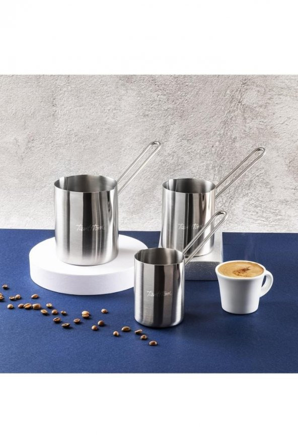 Tantitoni Paslanmaz Çelik Çift Ağızlı Silindir Cezve 1000ml - 2