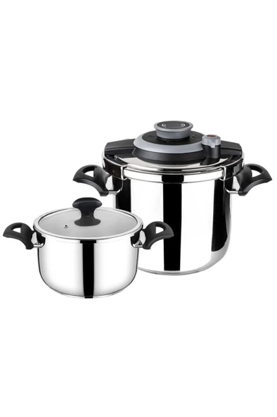 Tantitoni Powercook Siyah Düdüklü Tencere Seti 4+7 Lt - 2
