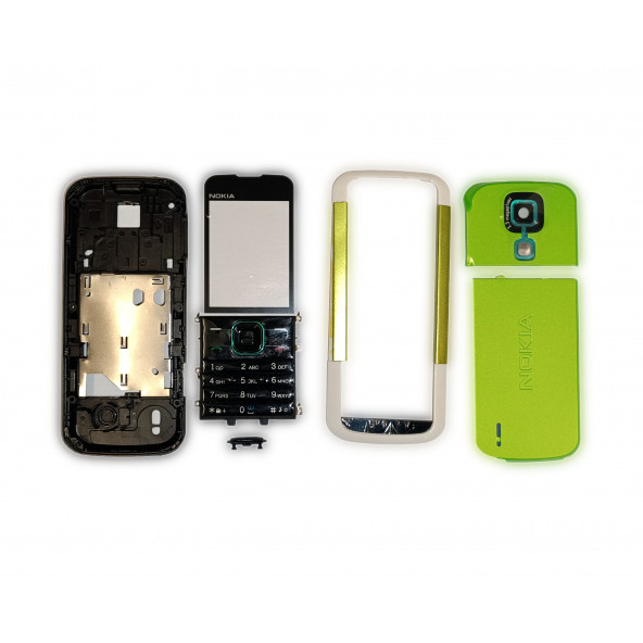 Nokia N5000 Kasa Kapak Tuş Takımı N5000 Uyumlu Yeşil Renk Orta Kasa Ön Kapak Arka Kapak Tuş Takımı