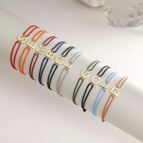 Harf Bileklik 14K İpek Tasarım ürün görseli 1