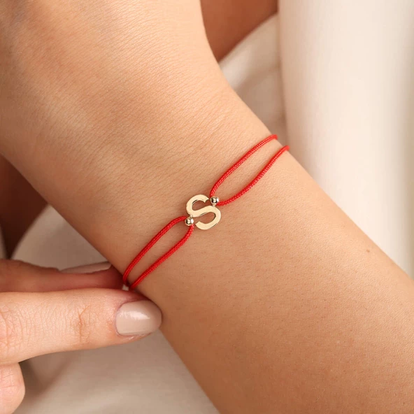 Harf Bileklik 14K İpek Tasarım - Resim 4