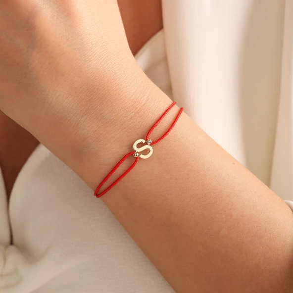 Harf Bileklik 14K İpek Tasarım - Resim 3