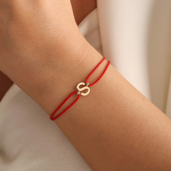 Harf Bileklik 14K İpek Tasarım - Resim 5