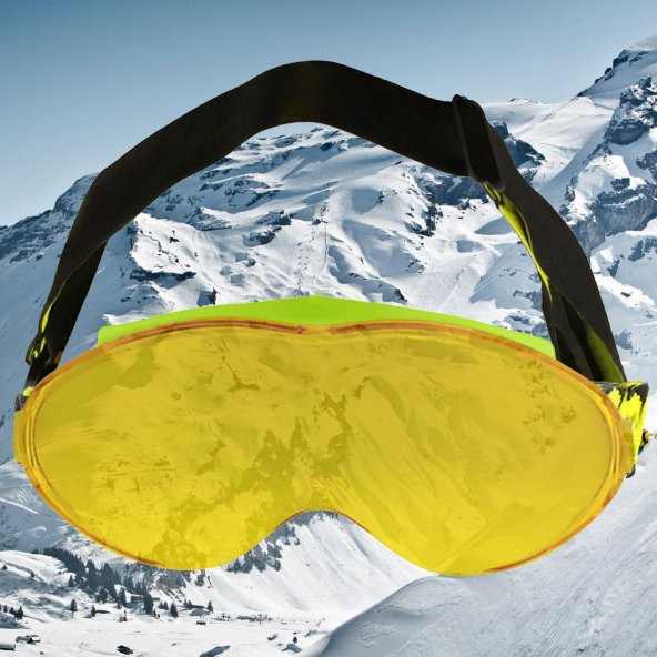 Kayak Gözlüğü Değiştirebilir Camlı Antifog Güneş Kar Koruyucu Gözlük Sarı Snowboard Glasses Gözlük - 7
