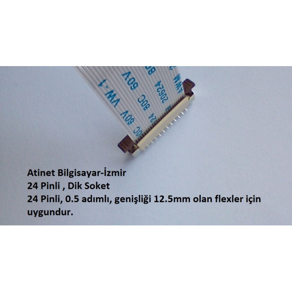 24 Pin 0.5Mm Adımlı Dik Flex Soketi Flex Ffc Konnektörü 24-0.5-Dik - 2