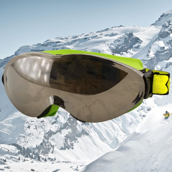 Kayak Gözlüğü Değiştirebilir Camlı Antifog Güneş Kar Koruyucu Gözlük Gümüş Snowboard Glasses Gözlük - 8