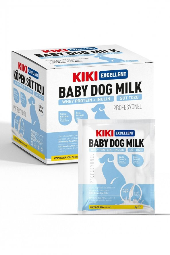 Kıkı Excellent Köpek Süt Tozu Saşe - Yavru Köpek Süt Tozu - (WHEY PROTEİN İNULİN) 30x5gr. (KUTU) - 1
