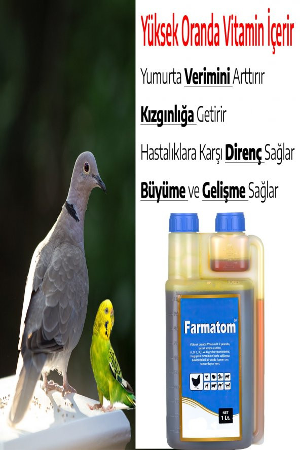 Farmatom Kanatlı Hayvan Vitamini 1 Litre - Kuşlar Için Vitamin