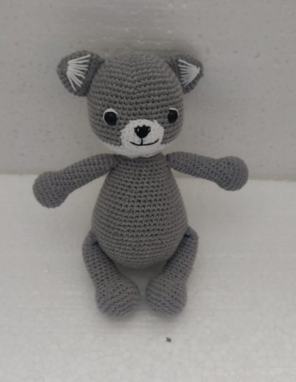 Sevimli Kurt Oyuncak ve Çıngırak Takım Amigurumi Organik Oyuncak - 2