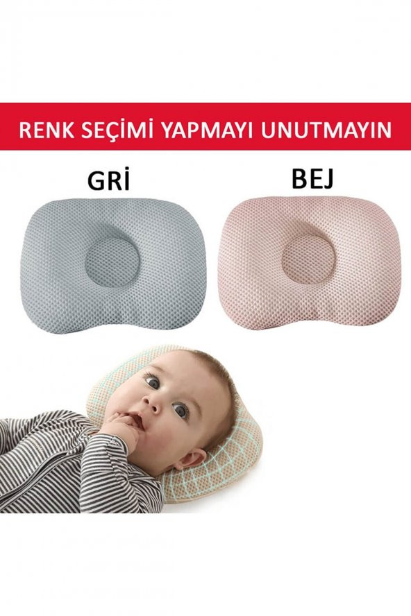 Düz Kafa Yastığı Gri Bebek Kafa Yastığı, Kafa Yastık, Bebek Yastığı, Organik Pamuk Kumaş - 4