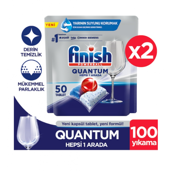 Finish Quantum Bulaşık Makinesi Deterjanı 2 x 50 Tablet - 1