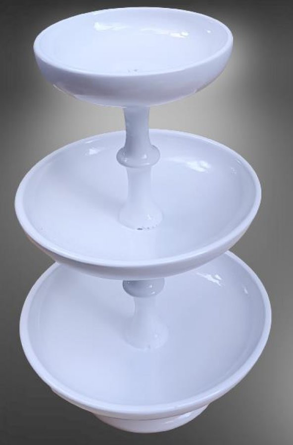 Hobi ADN 90267 Dekoratif Kuruyemiş Meyve Sunumluk Ahşap MDF Beyaz Lake El Yapım - 3