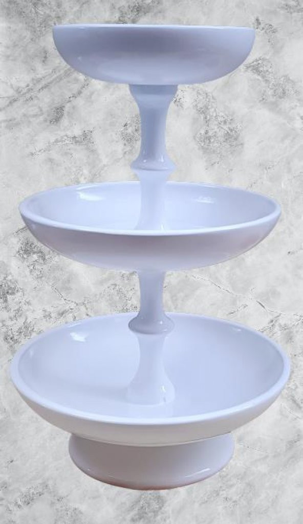 Hobi ADN 90267 Dekoratif Kuruyemiş Meyve Sunumluk Ahşap MDF Beyaz Lake El Yapım - 4