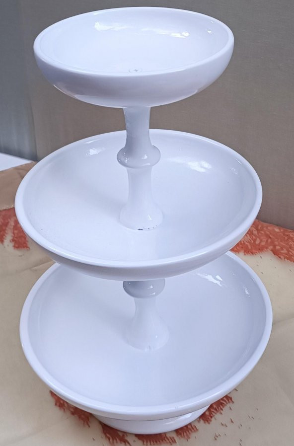 Hobi ADN 90267 Dekoratif Kuruyemiş Meyve Sunumluk Ahşap MDF Beyaz Lake El Yapım - 8