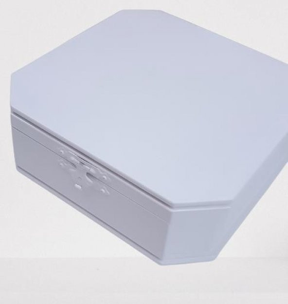 Hobi ADN 90268 Dekoratif Kutu Çokgen Klipsli Ahşap MDF Beyaz Lake Boya El Yapım - 8