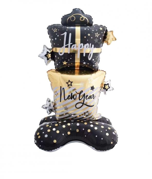 Ayaklı Happy New Year Folyo Balon 120x58 cm