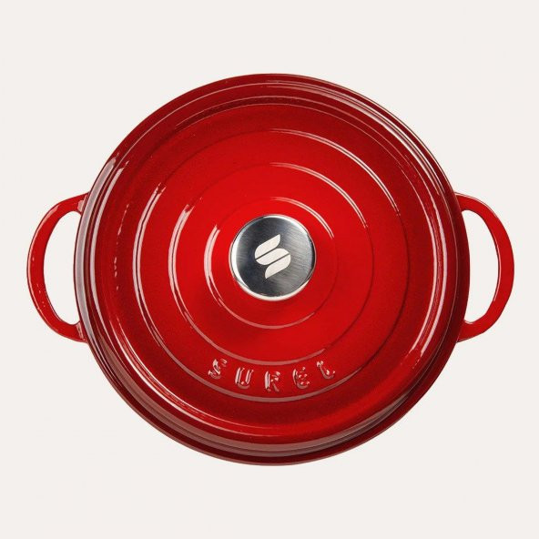 Sürel Döküm 20 cm Derin Tencere Kırmızı - 3