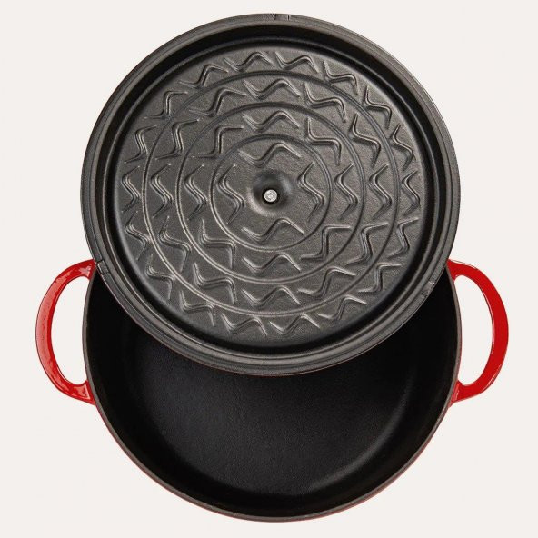 Sürel Döküm 20 cm Derin Tencere Kırmızı - 4