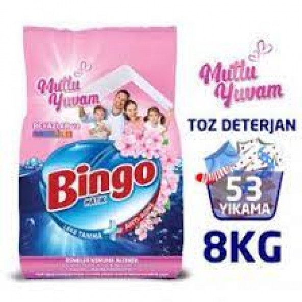 Bingo Matik 8 Kg Mutlu Yuvam Renkliler Ve Beyazlar Toz Çamaşır Deterjanı