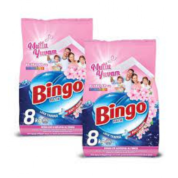 Bingo Matik 8 Kg Mutlu Yuvam Renkliler Ve Beyazlar Toz Çamaşır Deterjanı Ekonomi Paketi 2'li