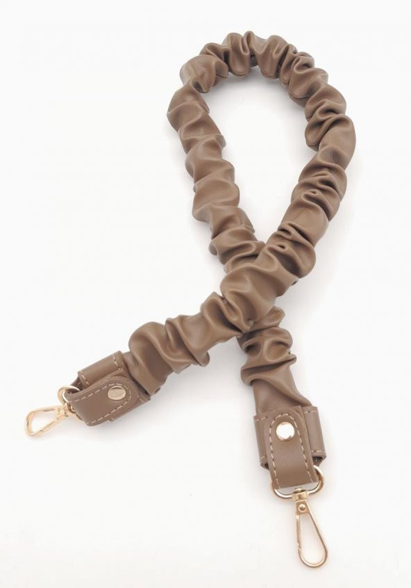 Angel Çanta Aksesuar 70 cm Büzgü Model Suni Deri Vizon Renk Çanta Sapı Light Gold Metalli ürün görseli