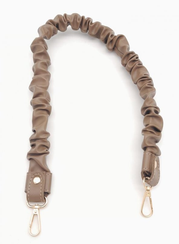 Angel Çanta Aksesuar 70 cm Büzgü Model Suni Deri Vizon Renk Çanta Sapı Light Gold Metalli - Resim 4