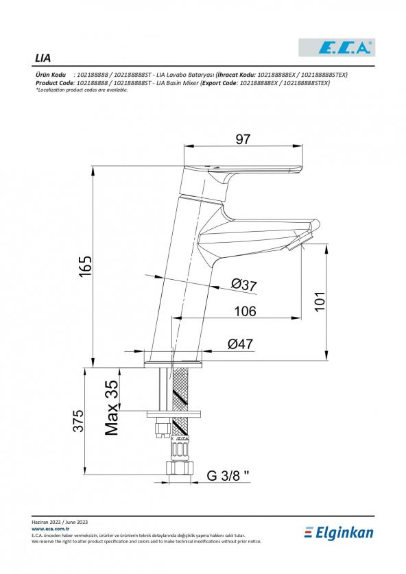 E.c.a. Lia Lavabo Bataryası 102188888 - 2