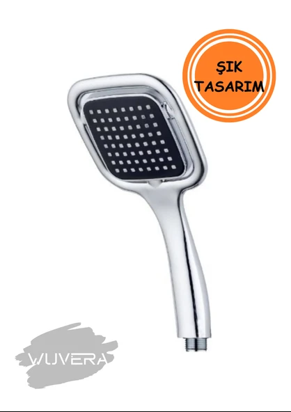 WUVERA Siyah Kare Banyo Duş Başlığı