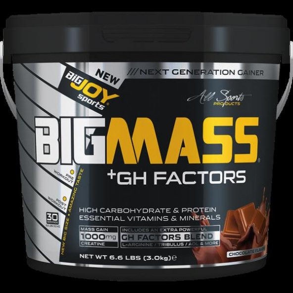 BigJoy BigMass Gainer +GH Factors 3000gr/Çikolata