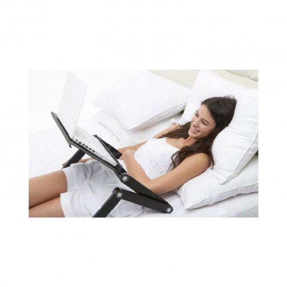 Azemax Portatif Katlanabilir Mous Padli Çift Fanlı Notebook Masası - 5