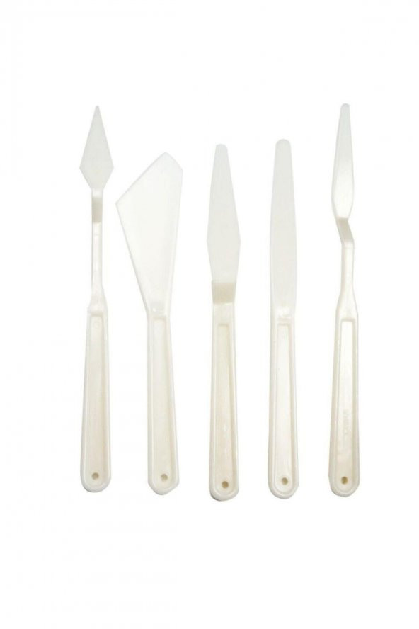 3lü Set Plastik Spatula Pon Pon Fırça Ve Palet Yardımcı Set (akrilik , guaj ve yağlı boya için ) - 2