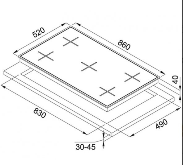 FRANKE SMART LİNEAR SQUARE FHNS 905 4G TC BK C SİYAH OCAK - 2
