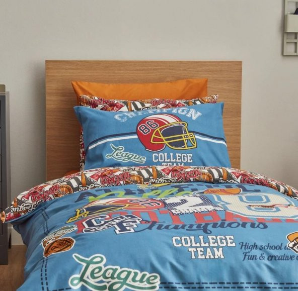 Karaca Home Nevresim Takımı %100 Pamuk Tek Kişilik Young College Team (Fitted) - 2