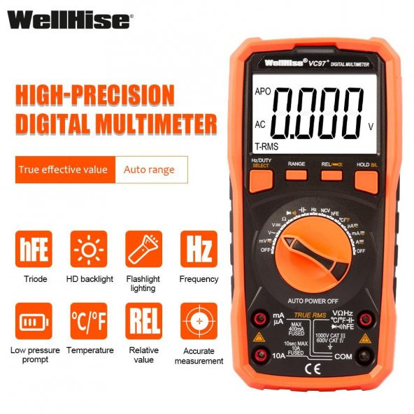 WellHise VC97+ Multimetre Ölçü Aleti Avometre True RMS - 6
