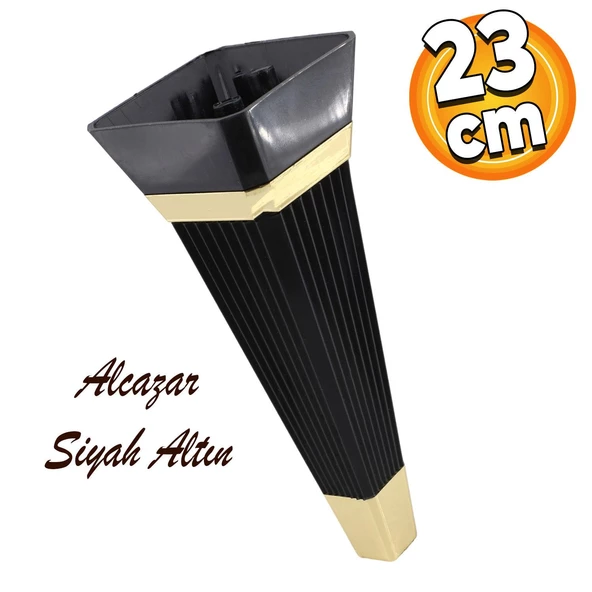 Alcazar Lüks Mobilya Kanepe Tv Ünitesi Koltuk Ayağı Konsol Ayakları 23 Cm Siyah Altın