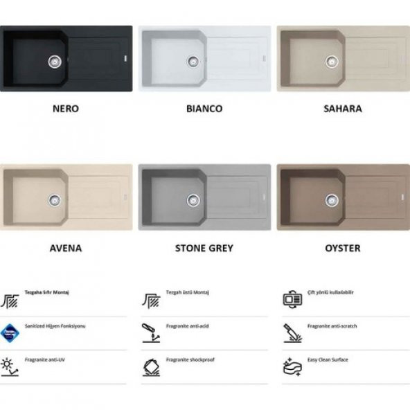 Franke Urban Ubg 611-100 Nero Granit Mutfak Evyesi - 2