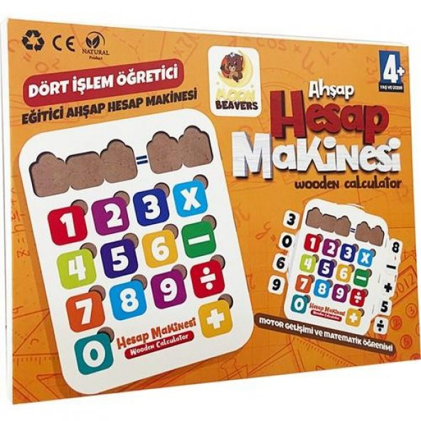 Moon Beavers Ahşap Hesap Makinesi Eğitici Öğretici Geliştirici Okula (Matematik) Katkı Sağlayan Sağlıklı Oyuncak - 3