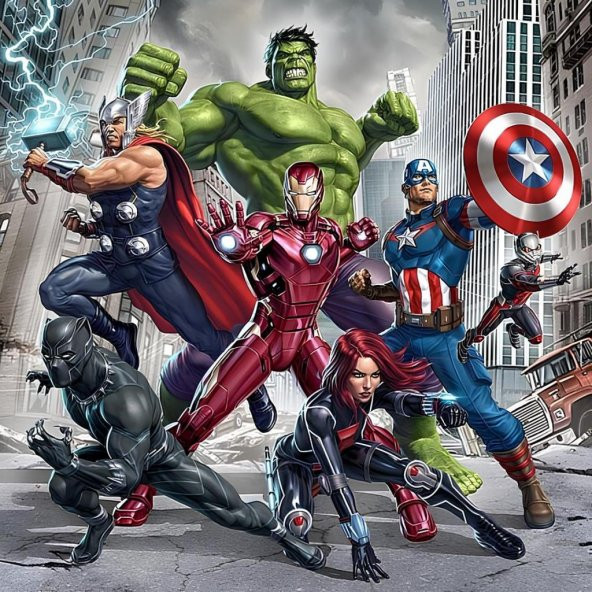 Movas Sanat Avengers - Marvel | Elmas Mozaik Tablo | Mozaik Puzzle | 60x60 | E20204071