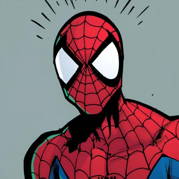Movas Sanat Şaşkın Spiderman - Marvel | Elmas Mozaik Tablo | Mozaik Puzzle | 45x45 | E20204080