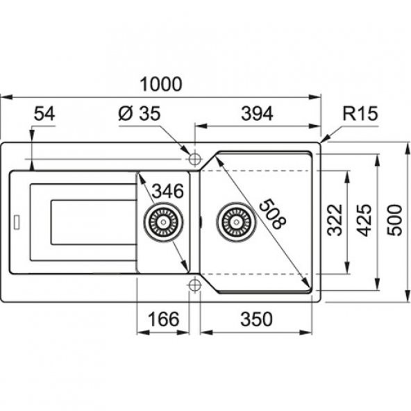 FRANKE URBAN UBG 651-100 BIANCO 1.5 GÖZLÜ GRANİT MUTFAK EVYESİ - 2