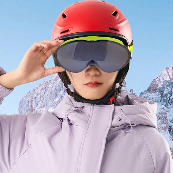 Bellasimo Çerçevesiz Kayak Gözlüğü Camı Lens Değiştirebilir Cam Antifog Güneş Kar Gözlük Camı Füme - 8