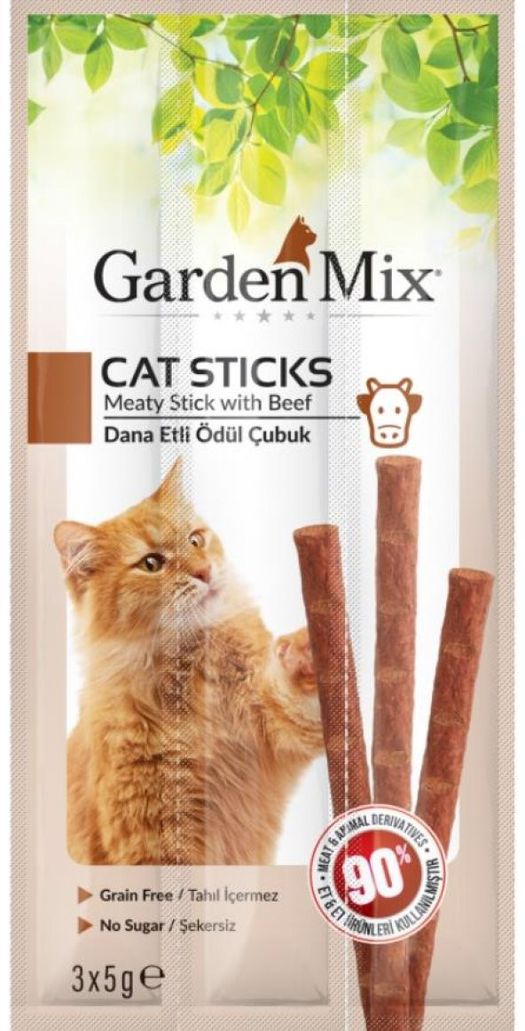 Garden Mix Dana Etli Stick Kedi Ödülü 3x5 Gr