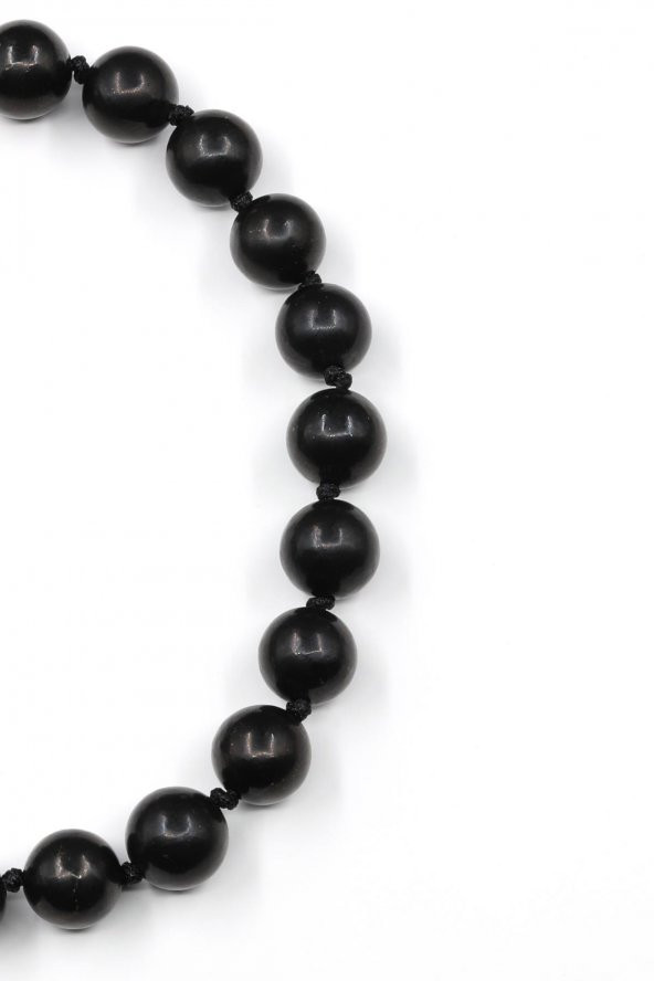 Shungite Doğal Taş Makrome Örme Bileklik - 2