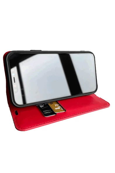 Xiaomi Redmi 12 Cüzdanlı Kapaklı Kılıf Kartlıklı Standlı Kopçalı - 11