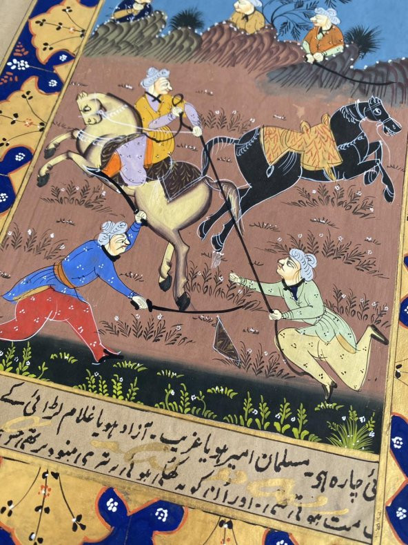 Savaş Eğitimi Adlı El Yapımı Minyatür Resim  30x18,5 cm - Resim 4